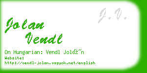 jolan vendl business card